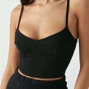 JOAH BROWN black bustier tank top. S/M